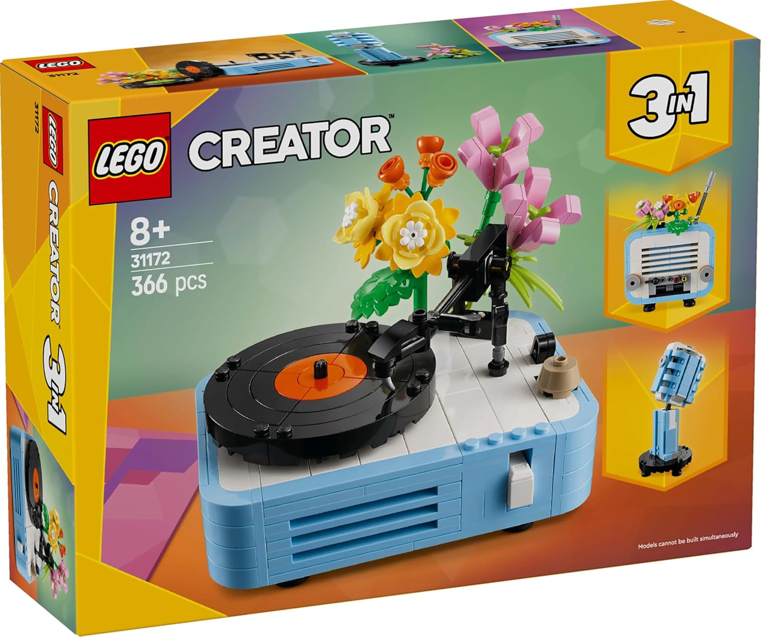 Přehrávač disků LEGO Creator 3v1 s květinami - konvertibilní hračka na rádio nebo mikrofon - hudební hračky pro děti - nápad na kreativní dárek pro dívky a chlapce od 8 let 31172 Stavebnice Besuche den LEGO-Store