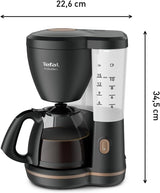 Espresso kávovar Tefal Includeo Filter, Espresso extrémně snadné použití, Vhodné pro praváky i leváky, Automatické otevírání víka, 1,25 l, 10 až 15 šálků, CM533811