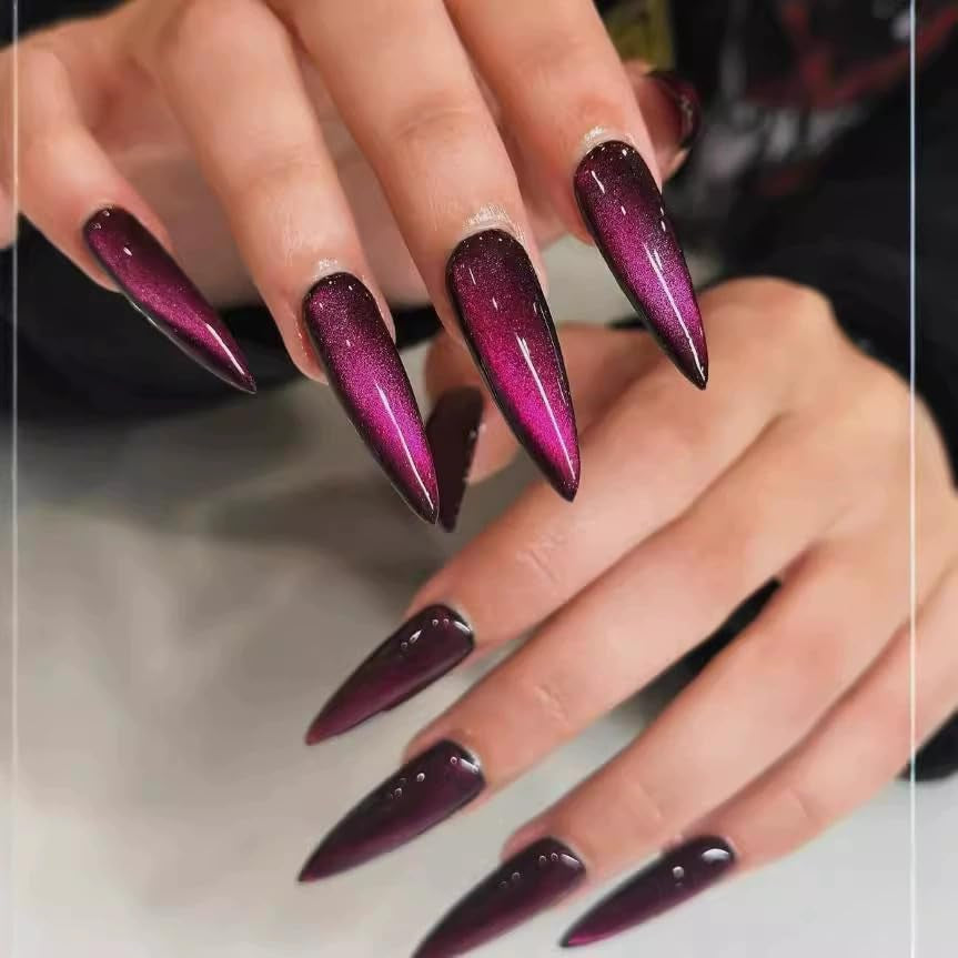 Moonglow dlouhé nehty jehlové mléčně bílé růžové třpytky s přechodem Cool falešné nehty s lepidlem růžové ombre třpytky umělé nehty
