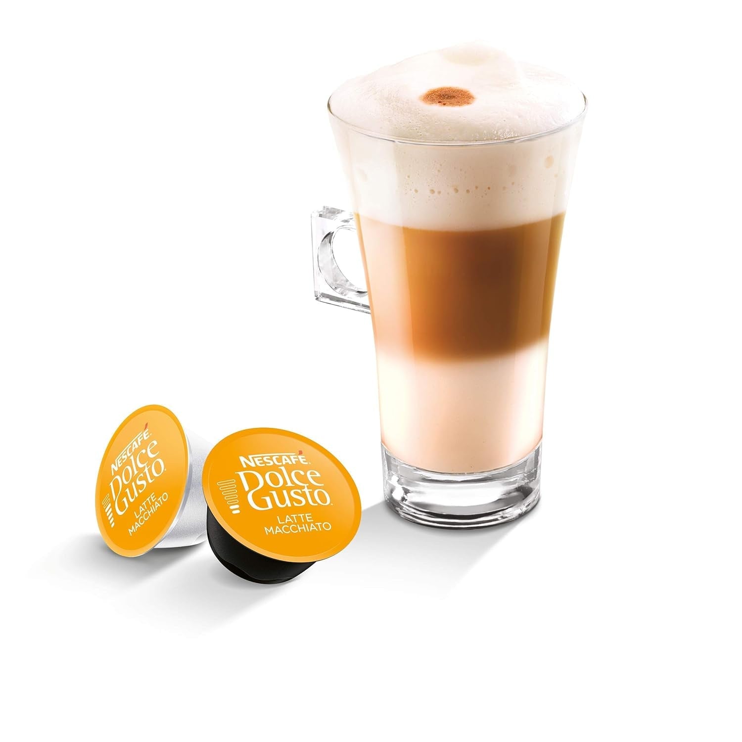 Latte Macchiato | 96 Kaffeekapseln & Latte Macchiato Caramel | 48 Kaffeekapseln | Směs Arabica Robusta | Feines Caramell Aroma a leckerer Milchschaum