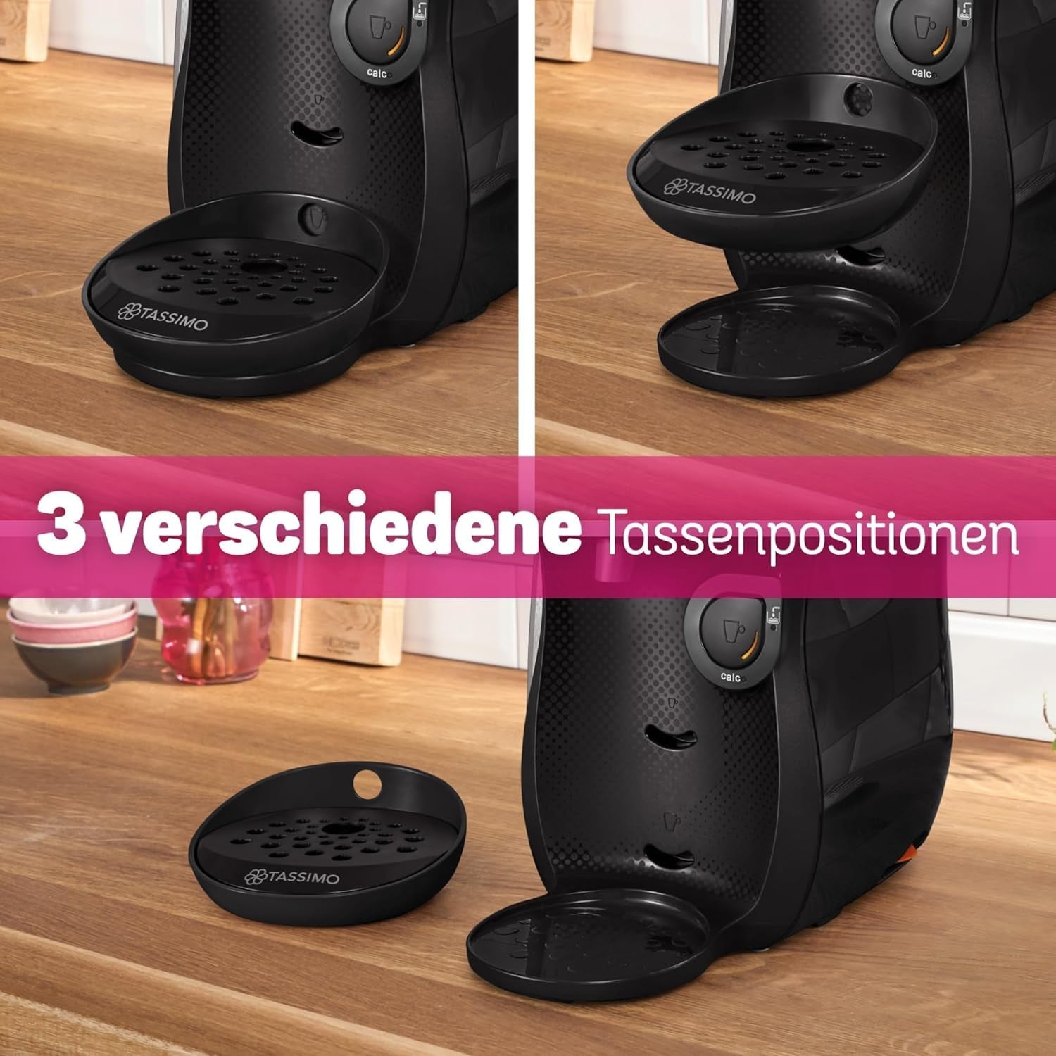 Bosch Tassimo Happy Friendly kávovar na kapsle TAS102E, 70+ nápojů, Vhodné pro všechny šálky, Auto-Stop, Trvale udržitelný, Perfektní dávkování, Úspora místa, 1400 W, Černá