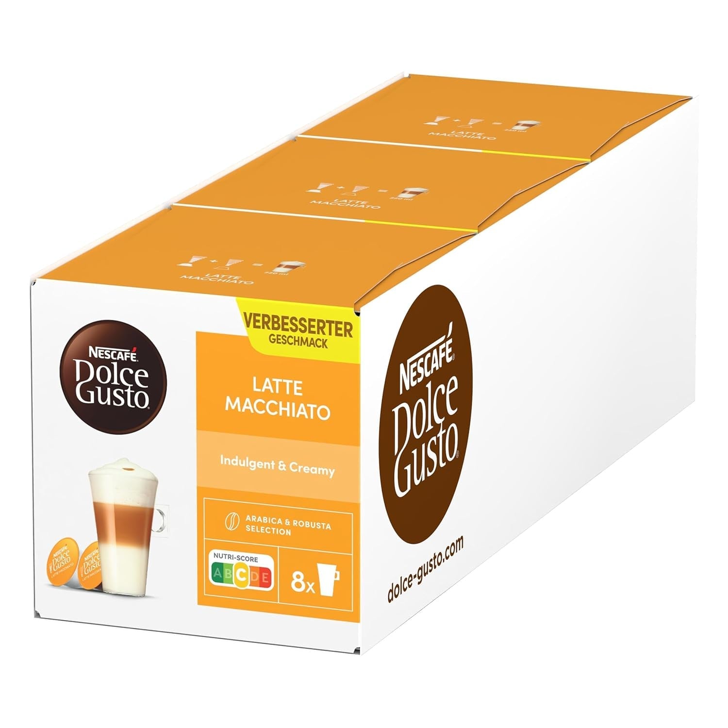 NESCAFÉ DOLCE GUSTO Latte Macchiato Kaffeekapseln 3er Pack (3 x 16 kapslí)