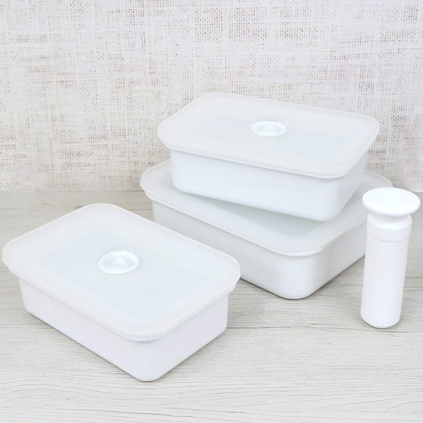 Smaltovaná vakuová dóza na potraviny | XL| 1,85 l | 23,5 x 17,5 x 7 cm | uchová potraviny čerstvé mnohem déle | chrání potraviny před napadením bakteriemi a plísněmi | bez vakuové pumpy Boxy na potraviny Naty Shop