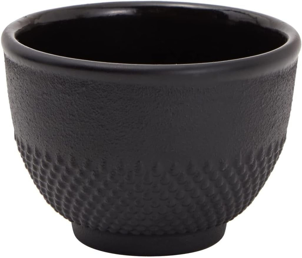 Juvale japonský čajový set s litinovou konvičkou (1200 ml), podšálkem a 2 šálky, čajový set ve stylu Tetsubin, černý