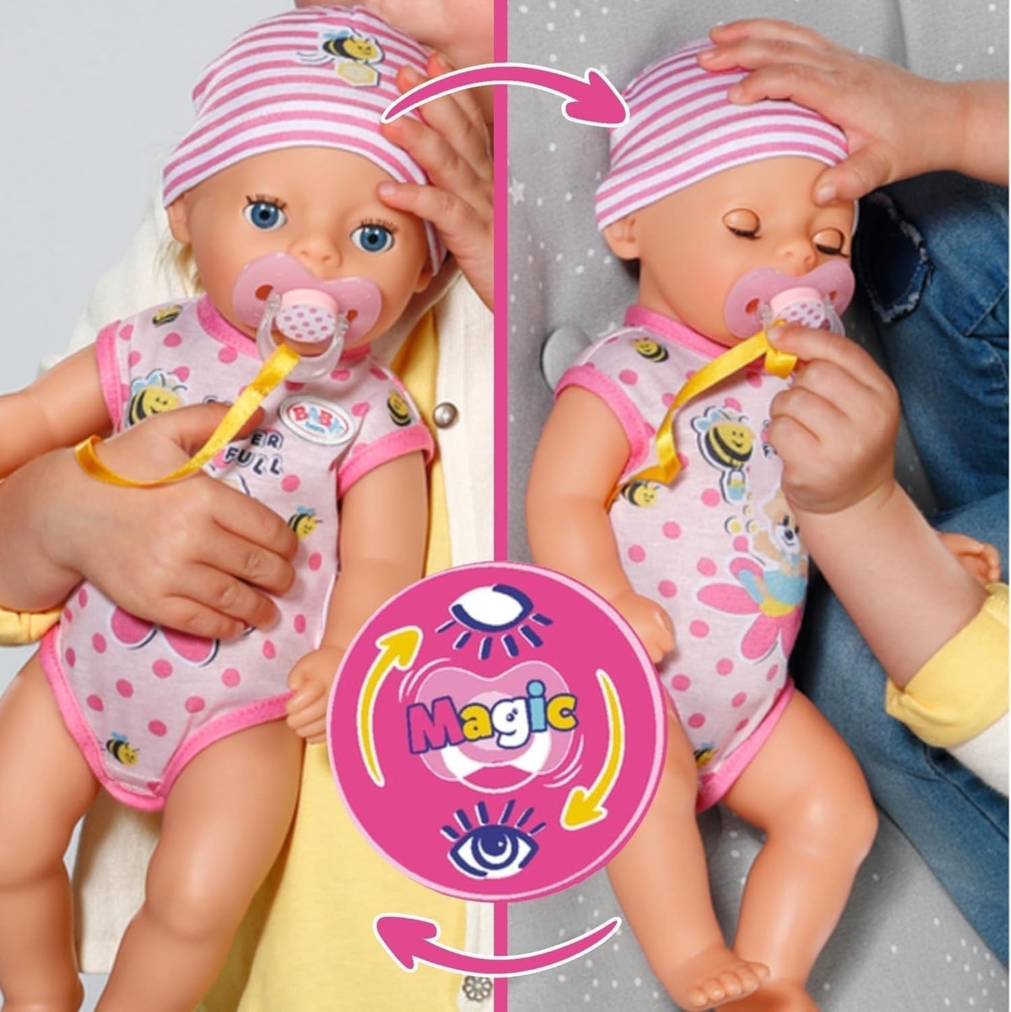 BABY Born Lena (Little Baby Girl) 36cm, 7funkční panenka pro děti od 1 roku, funguje bez baterie, velká panenka 36cm Dolls Naty Shop