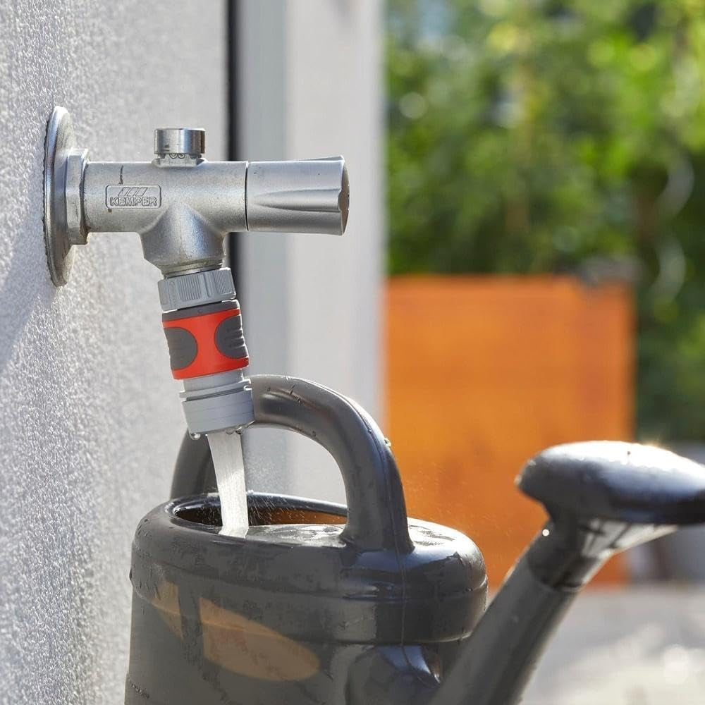 Adaptér perlátoru Gardena: Perlátor na vodu z vodovodu bez stříkání, pro připojení ke konektoru baterie Gardena, pro jemný, provzdušněný a koncentrovaný proud vody (2905-26)