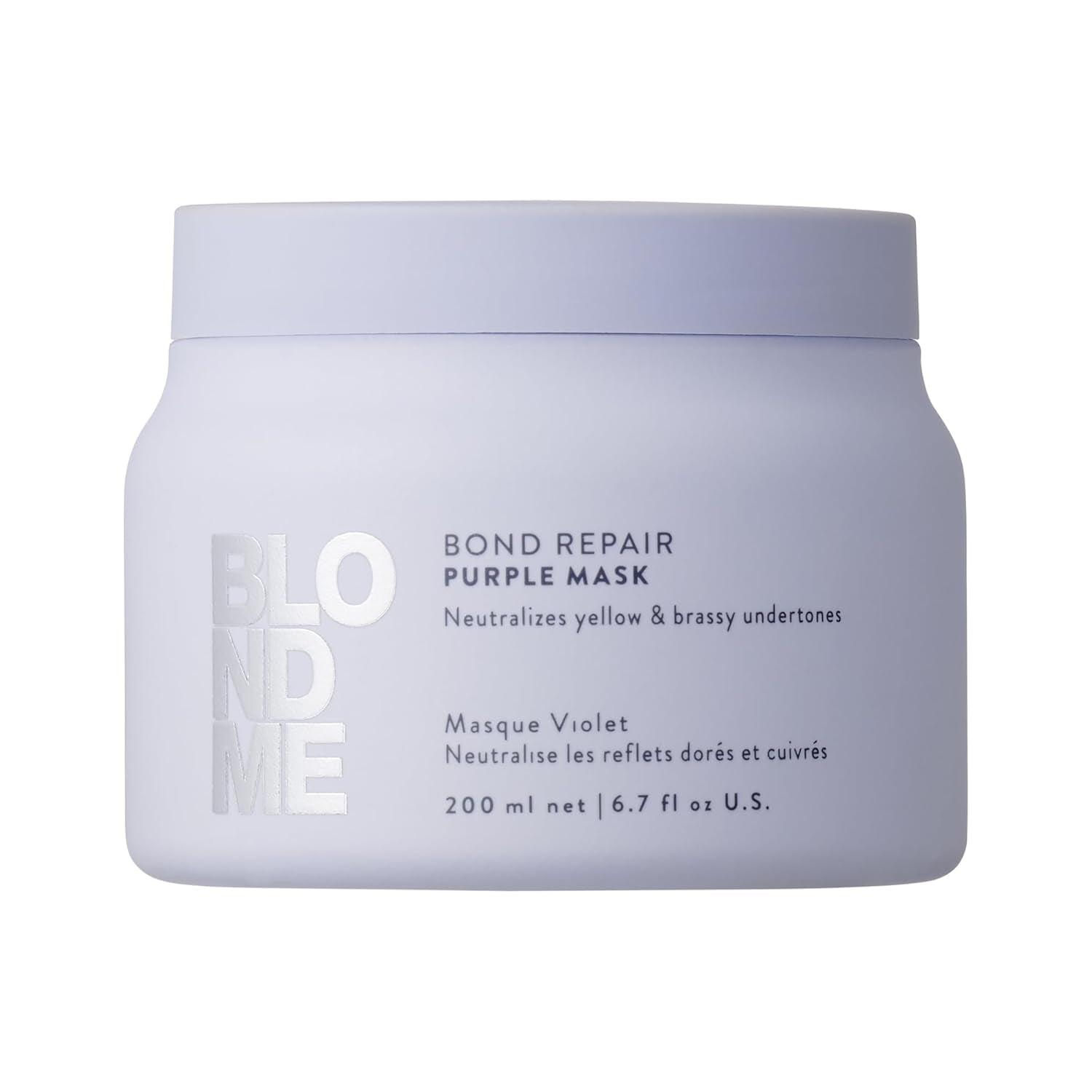 Schwarzkopf Professional BLONDME Bond Repair Purple Mask Maska pro chladné vlasy Neutralizuje žluté tóny pro barvené, odbarvené a světlé vlasy Hloubkové kondicionování a posílení 200 ml Maska na vlasy Naty Shop Výchozí název