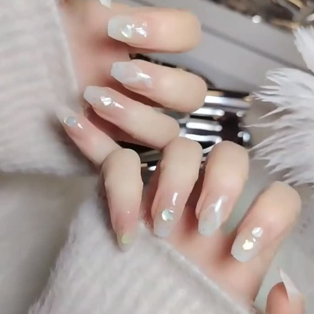 24ks Square Nude French Short Full Cover Umělé nehty Press On Nails For Women Girls