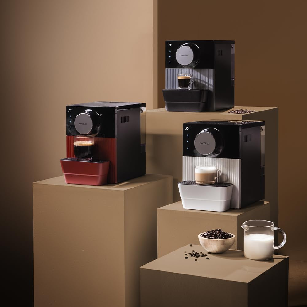 Kompaktní espresso Cecotec Cremmaet Cube, 1350 W, lisovací systém 10 g, předinfuzní systém, 19 bar, systém termobloku, 5 nastavení mletí, dotykový ovládací panel