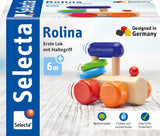 Selecta Lokomotiva Catch Toy, 8,5 cm, Dřevo, 6 měsíců - 3 roky, Lokomotiva s chrastícími kroužky Hračky pro miminka Naty Shop Výchozí název