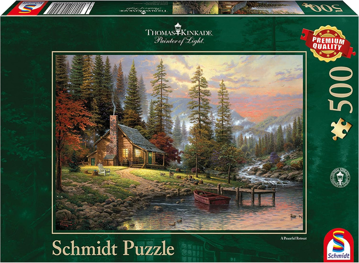 Schmidt Spiele 58455 Thomas Kinkade, Dům v horách, skládačka 500 dílků Puzzle Naty Shop