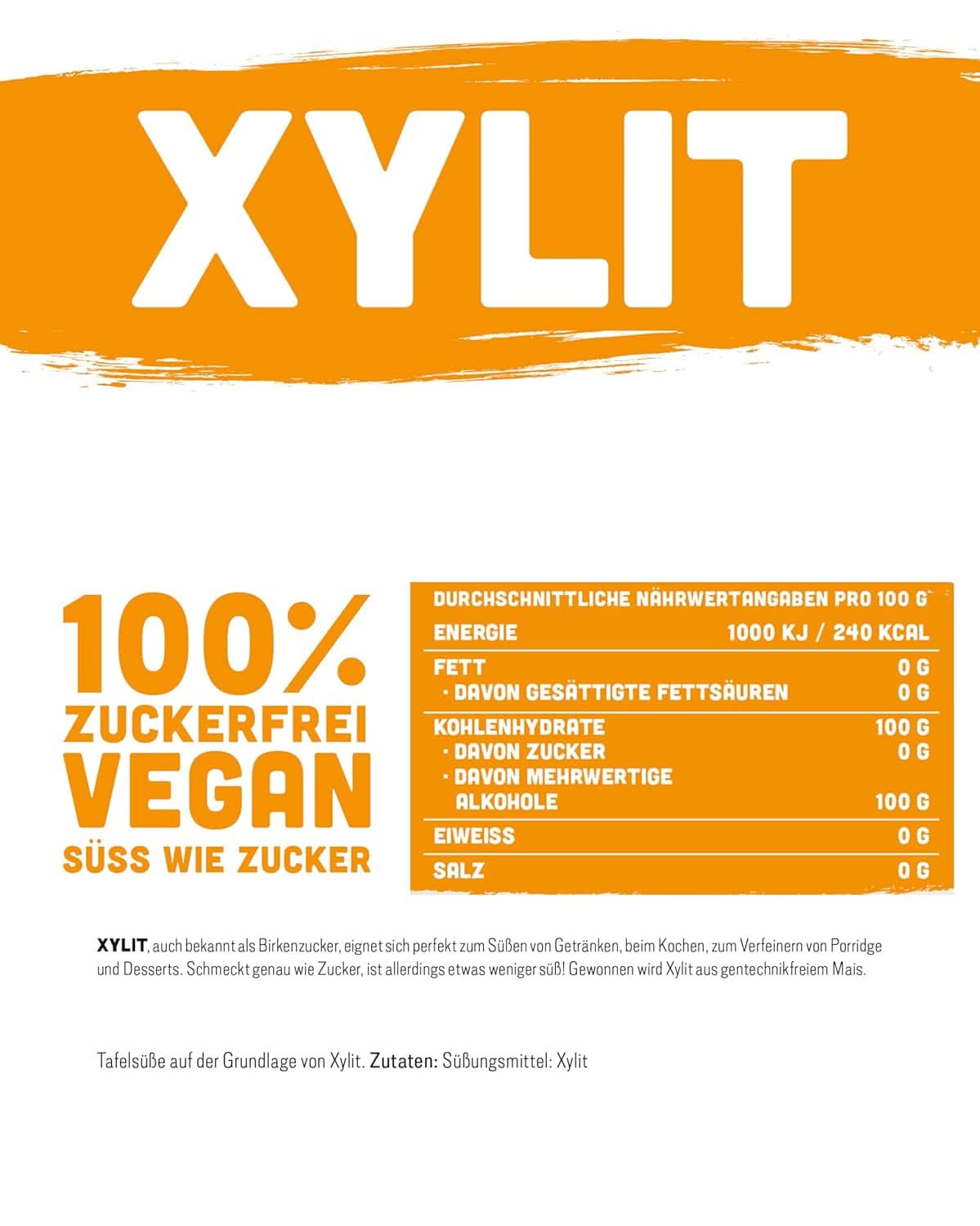 Prémiový xylitol se sladící silou 1:1 v porovnání s cukrem, 1kg sladidel Naty Shop