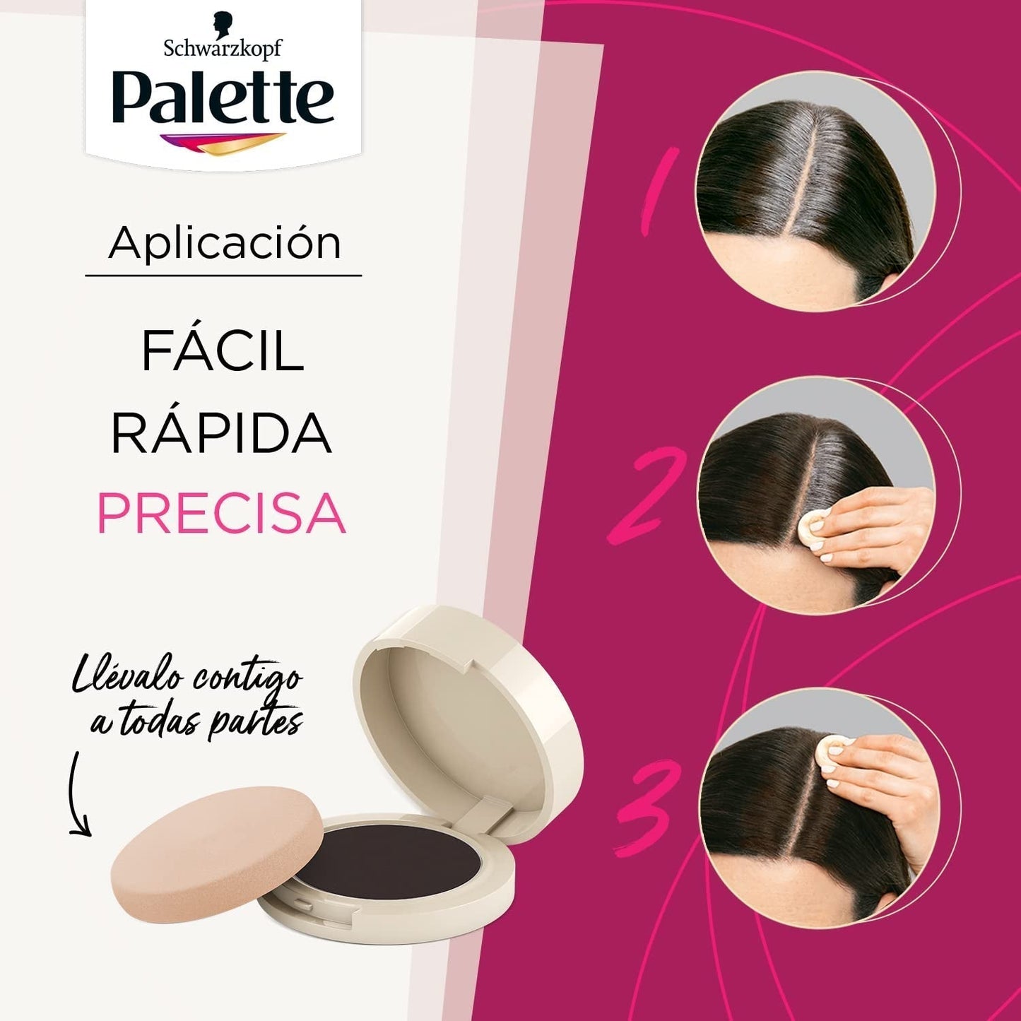 Palette Compact Root Retouch Retouch Root Powder, kompaktní, kaštanově hnědá, 1 ks Barva na vlasy Naty Shop