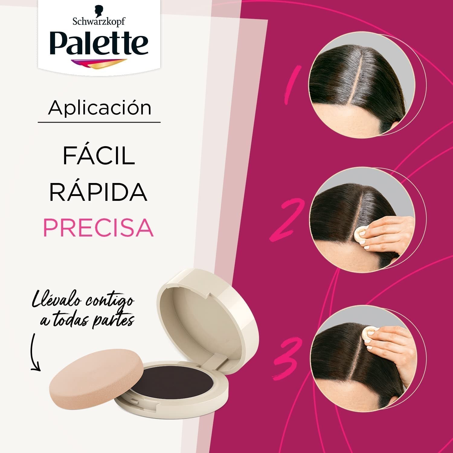 Palette Compact Root Retouch Retouch Root Powder, kompaktní, kaštanově hnědá, 1 ks Barva na vlasy Naty Shop