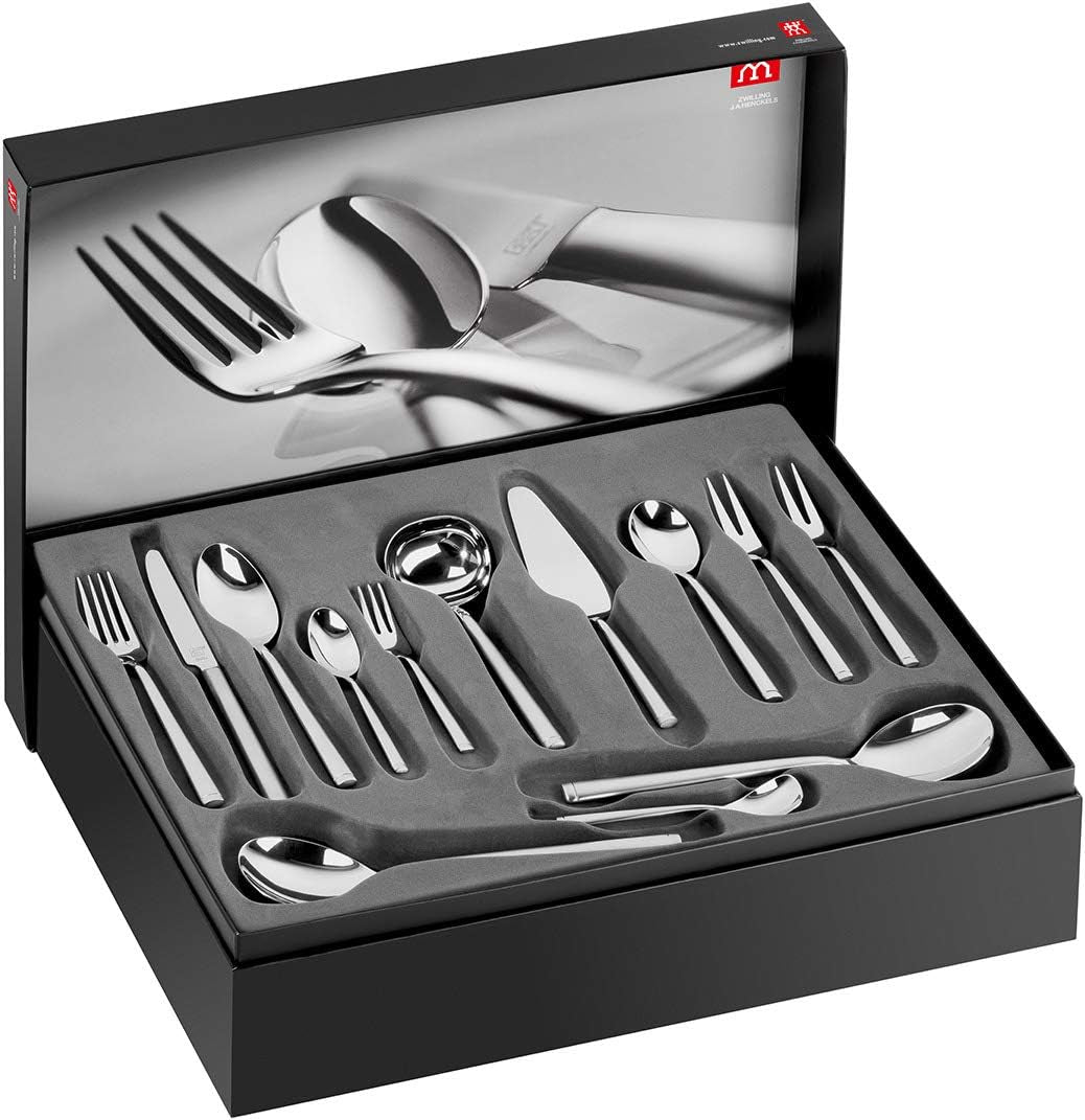 Sada příborů ZWILLING Senses, 68 kusů, slouží 12, 18/10 nerezová ocel/prémiová čepel, matný povrch, stříbrná Naty Shop Silver