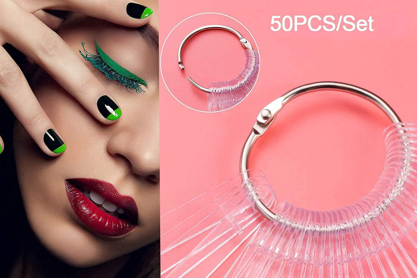 40 tyčinek pro umělé laky na nehty v kapslích, praktický ventilátor, nail art (40, průhledné)
