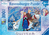 Ravensburger Puzzle pro děti - 13610 Frozen - Jiskřivý sníh - Disney Frozen Puzzle pro děti od 6 let, se 100 dílky ve formátu XXL, s třpytkami Puzzle Naty Shop Cartoon