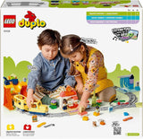 LEGO DUPLO Městská velká interaktivní železnice, stavebnice pro batolata 3 roky stará, lokomotiva Push & Go se světly a zvuky, díly kolejí, vzdělávací hračka pro předškoláky 10428 Stavebnice Beuche den LEGO-Store