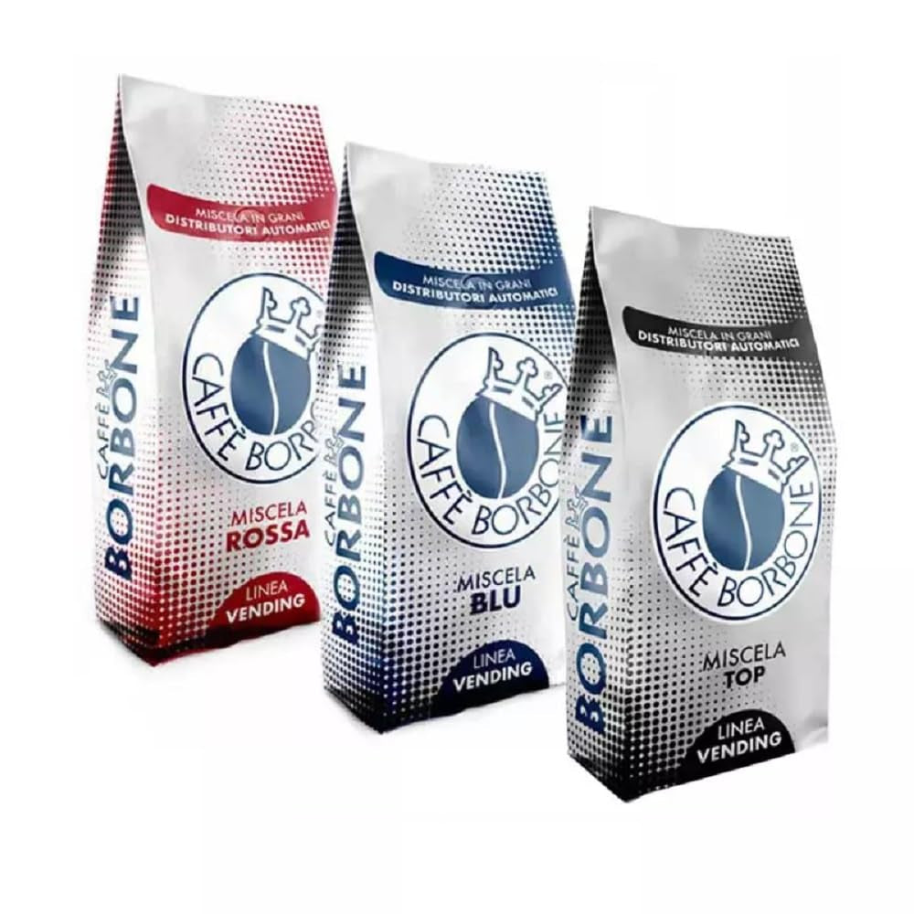 Kávová zrna Tris Caffè Borbone mix červená, modrá a vrchní 1 kg x 3