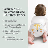 Plenky Kit & Kin Premium, velikost 4 (9–14 kg), počet 128, rostlinné a hypoalergenní, spolehlivá ochrana proti úniku, veganské a bez krutosti