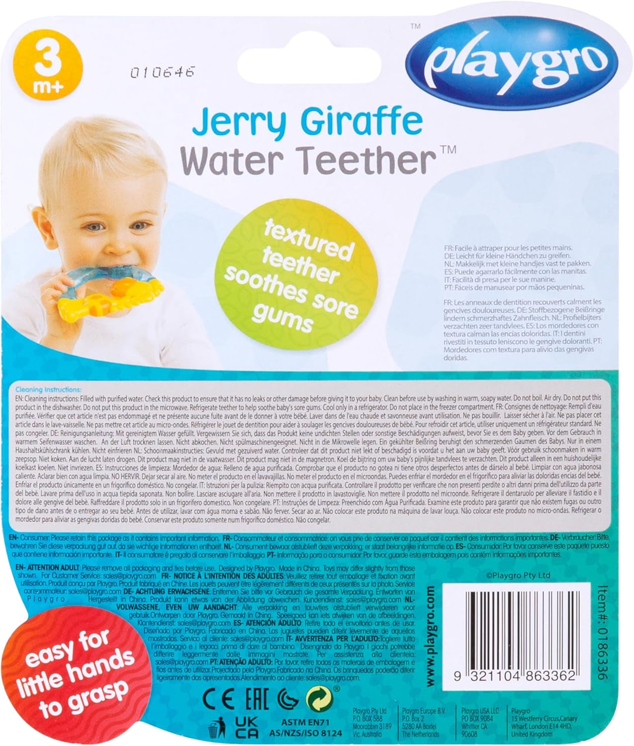 Kousátko Playgro Jerry Giraffe - Dětské kousátko - Silikonové kousátko - Silikonové kousátko - Pomůcka na kousání - Silikon - Dětské kousátko - Barevné