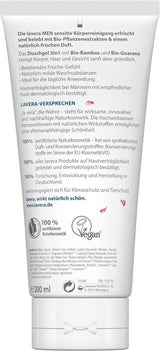 Lavera, Sprchový gel s bio bambusem a guaranou, 3v1, na pokožku, vlasy a obličej, 200 ml Sprcha a koupel Naty Shop