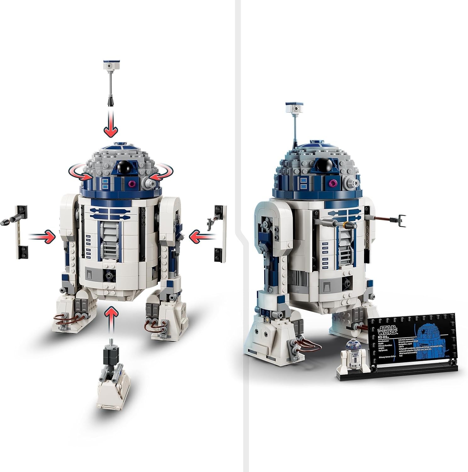 Sada modelů LEGO Star Wars R2-D2 pro děti, chlapce a dívky, sestavitelná figurka droida s minifigurkou Dartha Maleka k 25. výročí a dekoračním talířem, kolekce Nápad na dárek 75379 Stavebnice Besuche den LEGO-Store