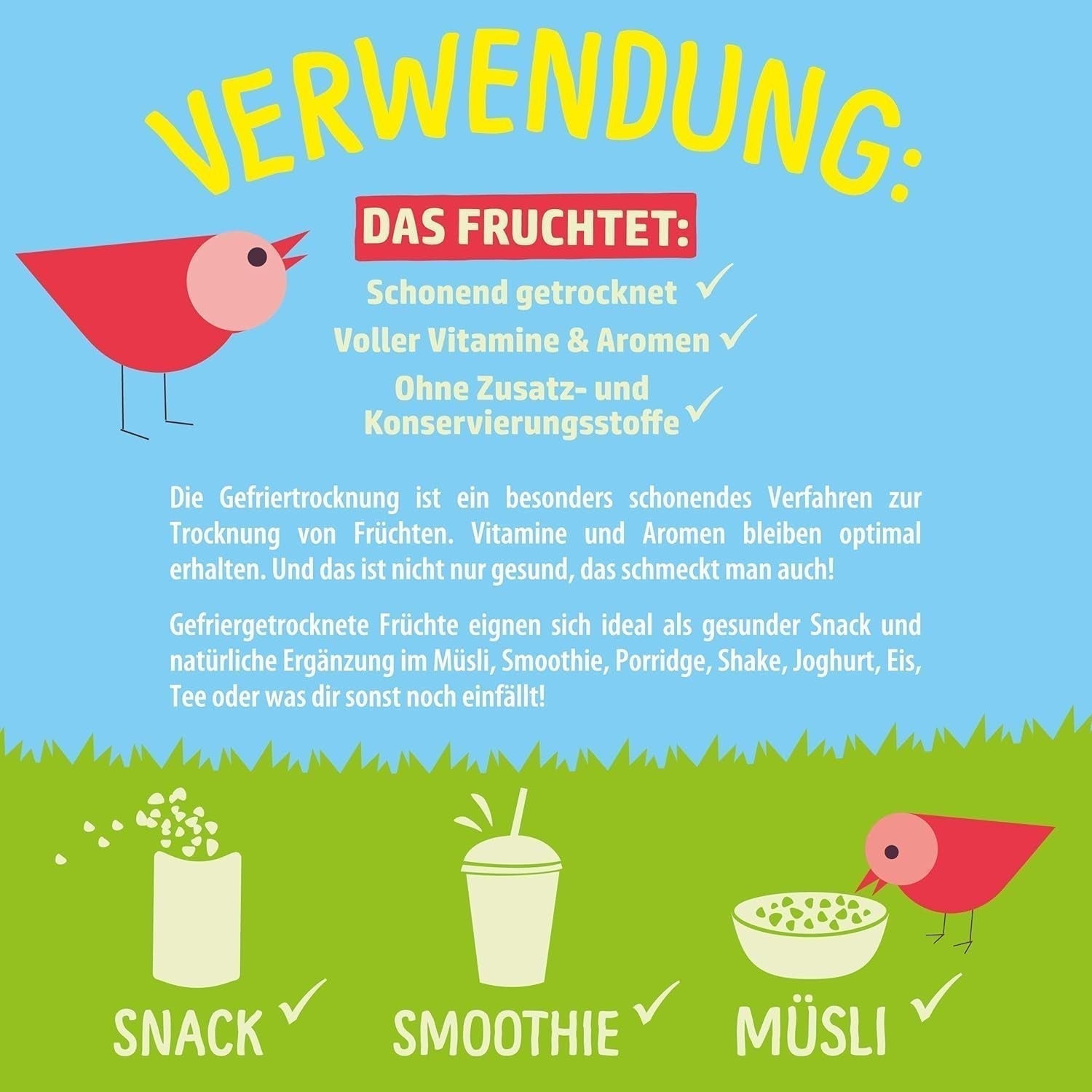 Lyofilizované borůvky: 100 g sušených pěstovaných borůvek na smoothie, müsli, polevu kaší - lyofilizované bobule bez přidaného cukru - NutriPur lyofilizované borůvky Dehydrované produkty Naty Shop