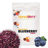 Lyofilizované borůvky kousky 100g - Lyofilizované borůvky - Lyofilizované ovoce - Lyofilizované sušené ovoce - Perfektní pro pečení, zdobení dortů, müsli a dezertů Dehydrované produkty Naty Shop 100G
