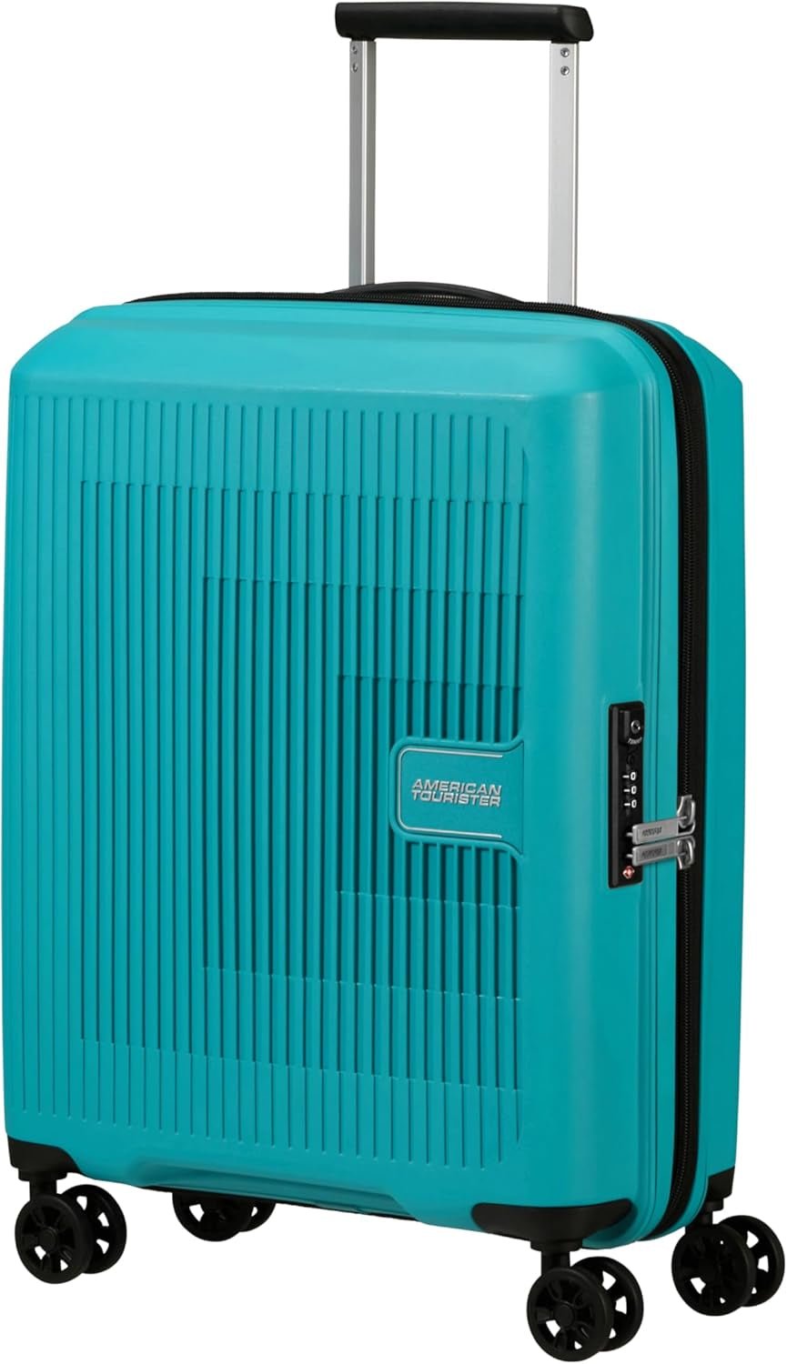 American Tourister Aerostep - Spinner L, rozšiřitelný kufr, 77 cm, 101,5/109 L, oranžová (světle oranžová) Zavazadla a cestovní vybavení Naty Shop tyrkysová (tyrkysová barva) S (55 Cm - 36/40 L)