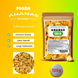 Lyofilizovaný ananas 125g velké kousky, Lyofilizované ovoce bez přísad 100% čisté - Přírodní sušené ovoce - Sušený ananas, sušené ovoce od Foozia Dehydratované produkty Naty Shop