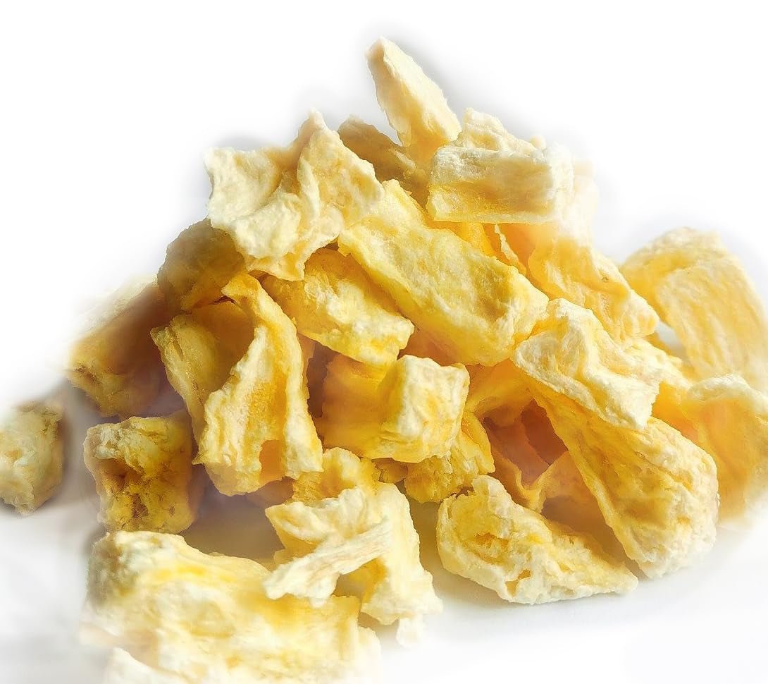 Lyofilizovaný ananas 125g velké kousky, Lyofilizované ovoce bez přísad 100% čisté - Přírodní sušené ovoce - Sušený ananas, sušené ovoce od Foozia Dehydratované produkty Naty Shop