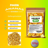 Lyofilizovaný ananas 125g velké kousky, Lyofilizované ovoce bez přísad 100% čisté - Přírodní sušené ovoce - Sušený ananas, sušené ovoce od Foozia Dehydratované produkty Naty Shop