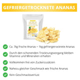 Lyofilizovaný ananas 250g, velké kousky, lyofilizované ovoce na plátky, neslazené, ovocné kousky ananasu, sušený ananas Dehydrované produkty Naty Shop