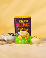 Lyofilizovaný ananas BITS 100g velké kousky do smoothie bowl, müsli, kaše - lyofilizované ovoce bez přidaného cukru - sušený ananas - ovoce od NutriPur Dehydratované produkty Naty Shop