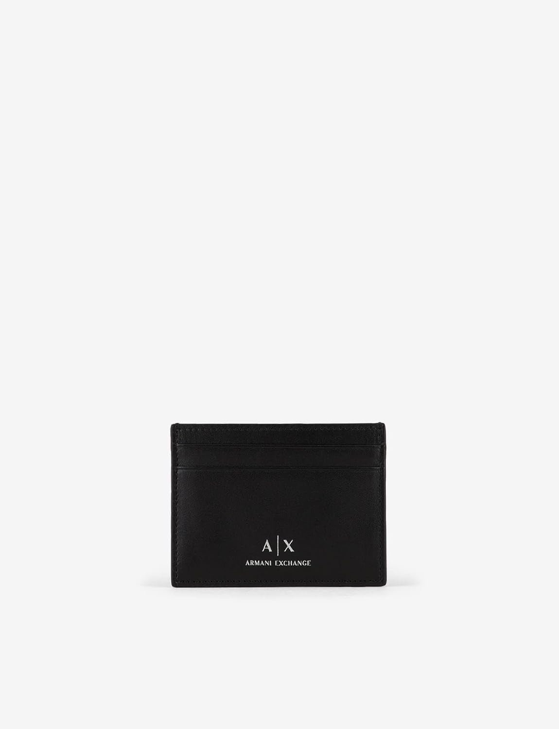 Pánské cestovní příslušenství s logem Armani Exchange z hladké kůže - obal na kartu, černá pánská peněženka Naty Shop