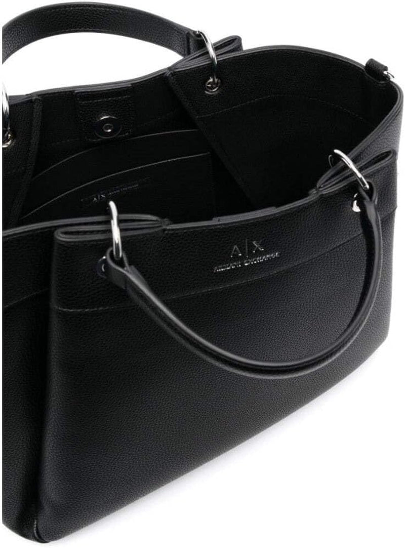 Armani Exchange Essential for Women, Wave, Silver Printed Logo Shopping L Bags Women Naty Shop Black