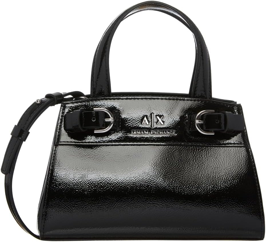 Armani Exchange Ladies Milano 91 Small Size Lesklý povrch Tote S Tašky Ženy Naty Shop Černá