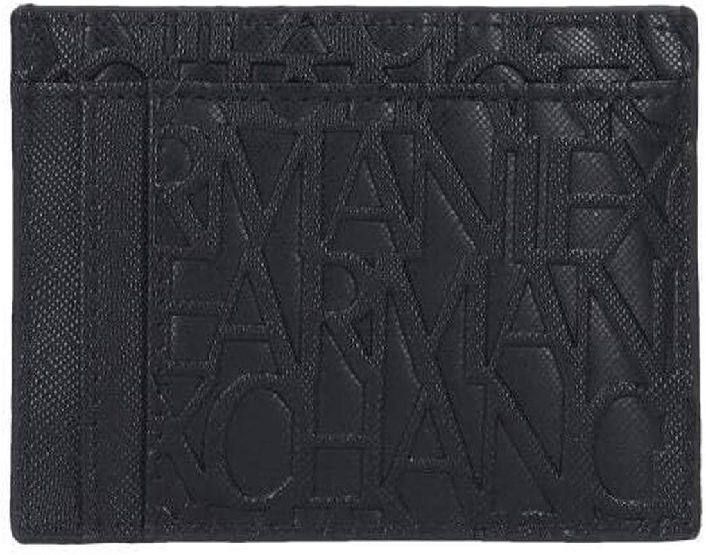Armani Exchange Pánské Essential Ivan SLG, logo All Over Elegantní a funkční držák kreditních karet, Nero Wallet Men Naty Shop
