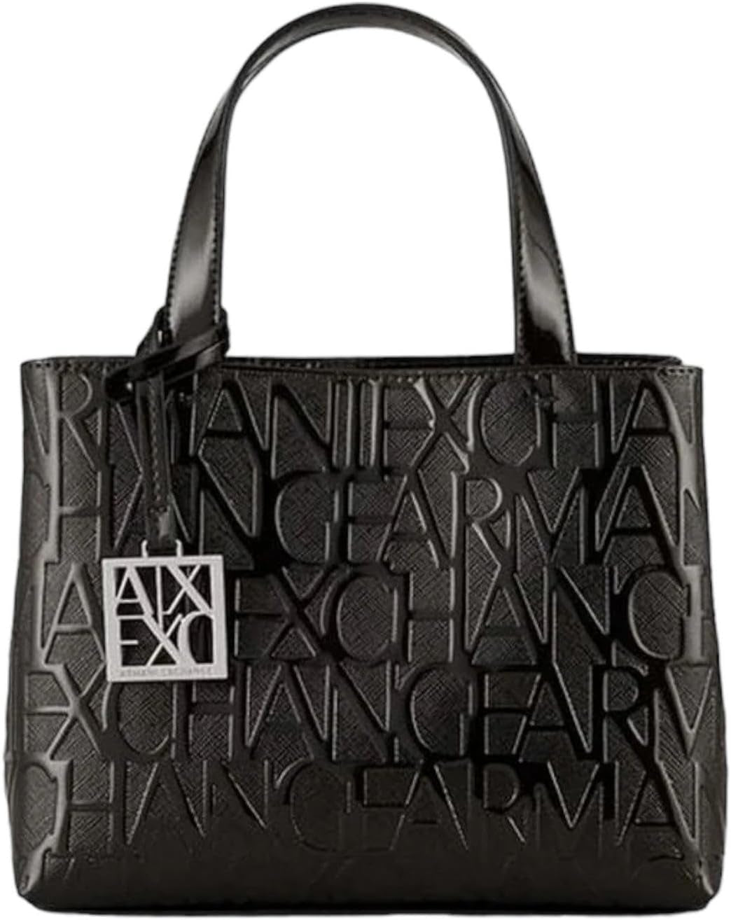Armani Exchange Dámské Liz Malé otevřené nákupní tašky Dámské Naty Shop Patent Black S
