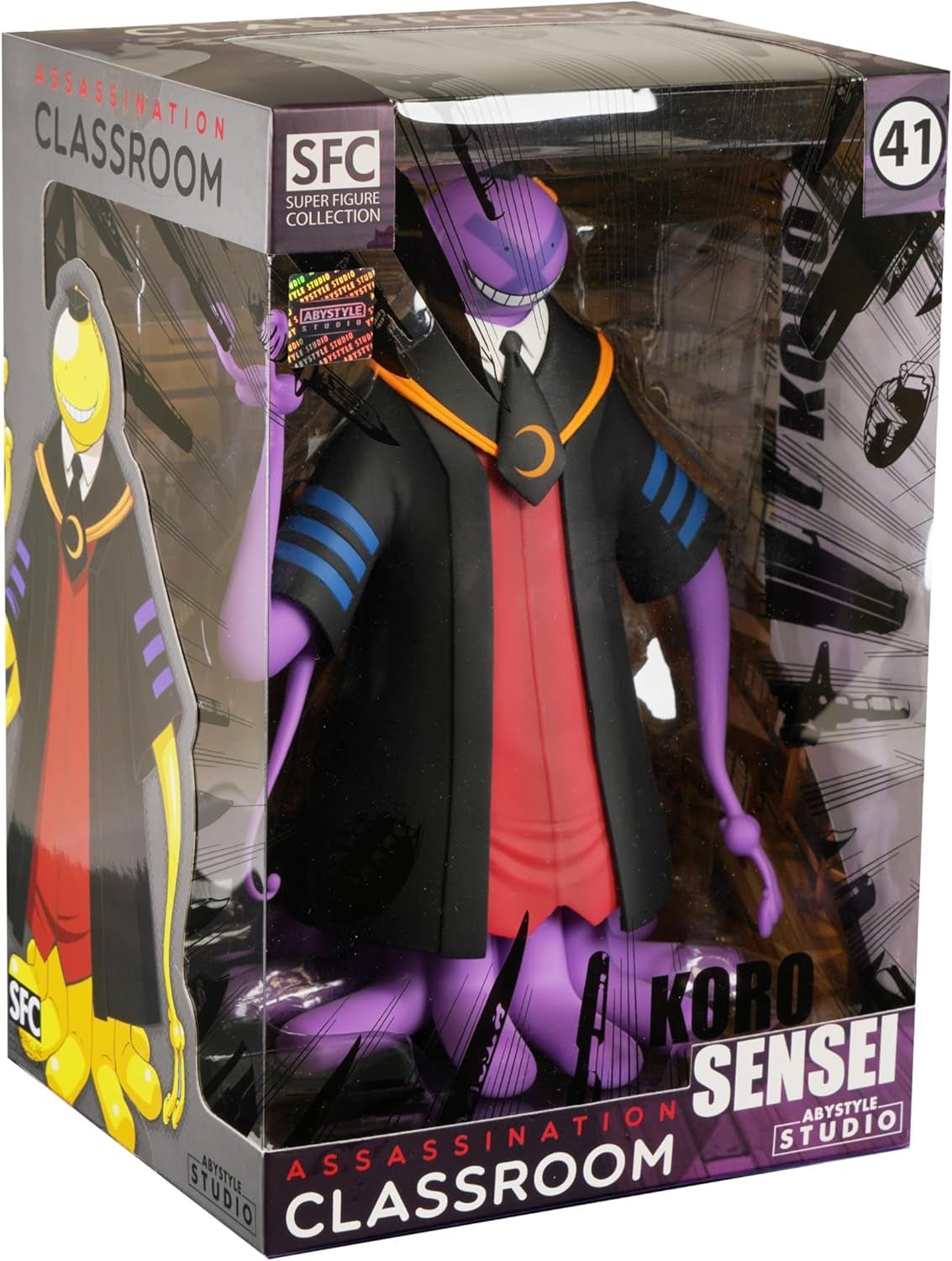 Atentátní třída Fialová Koro Sensei SFC PVC sběratelská figurka 7,8 palcová socha anime a socha s rukávem Domácí dekorace Ložnice Kancelář Dárkové sochy a sochy Naty Shop