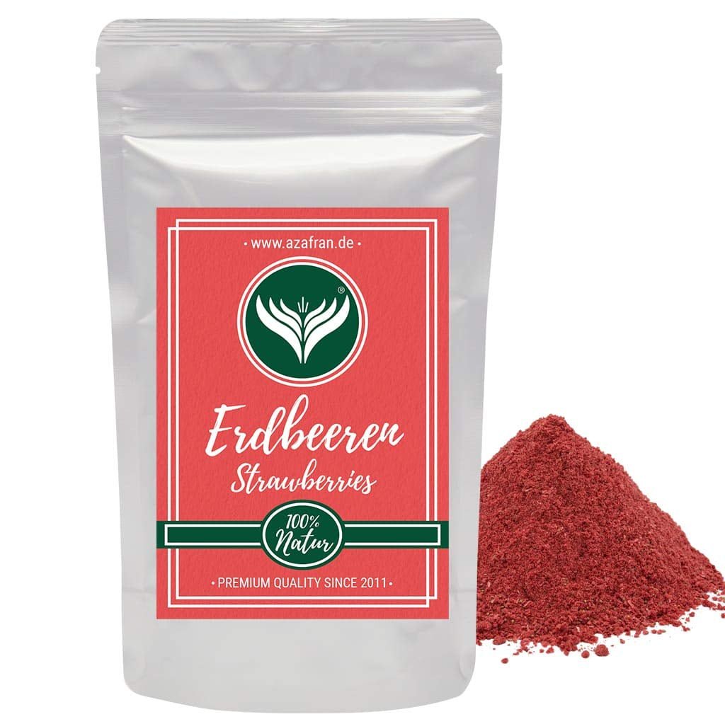 Azafran jahodový prášek, lyofilizované (mleté) jahody, jahodový prášek 250g Dehydrované produkty Naty Shop Výchozí název