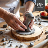 Azucren, Roll Fondant, Roll Fondant Grey, Snadné použití, Hladký, Flexibilní, měkký a ohebný, Perfektní pro zdobení dortů, Halal, Košer, Bezlepkový, Citronová příchuť (250G) Naty Shop Cukrová pasta