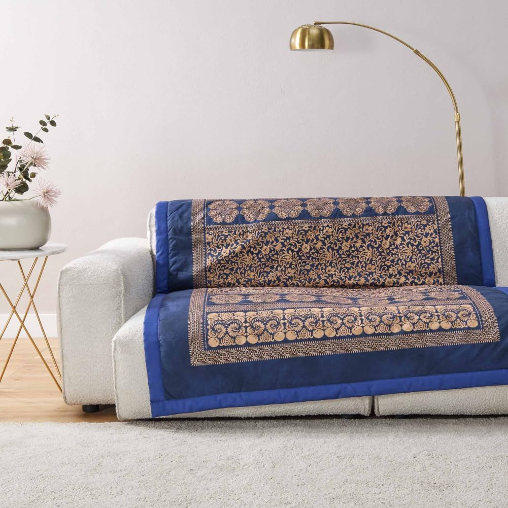 BASSETTI károvaná bavlna TORCELLO barva DARK BLUE B1 velikost 135X190 Přikrývky a přikrývky Naty Shop