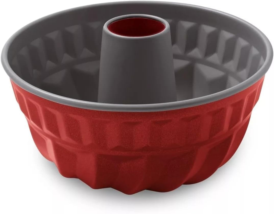 Rossana, Forma na pudink s kornoutem 23 cm, nepřilnavý povrch, barva červená/šedá, nerez Formy a plechy na pečení Naty Shop