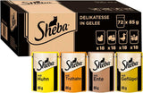 SHEBA Mokré krmivo pro kočky - 72 sáčků x 85 g - Drůbež v želé - Mokré krmivo pro kočky - 1 velké balení
