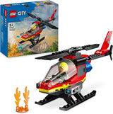 LEGO City hasičský vrtulník, sada helikoptér a figurka pilota, hasičský vrtulník pro nápaditý herní zážitek, dárek pro děti, chlapce a dívky od 5 let 60411 Stavebnice Besuche den LEGO-Store Singur