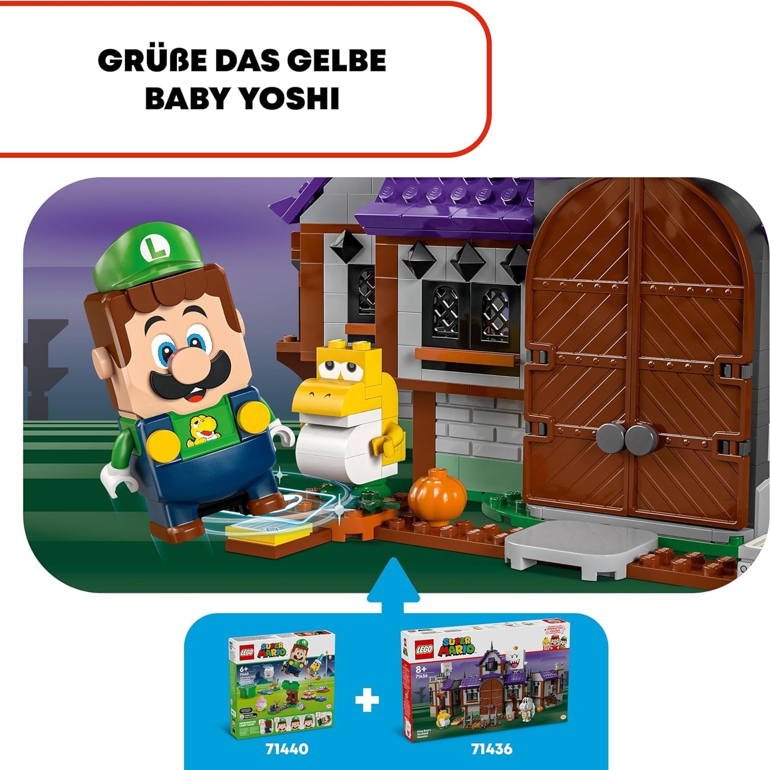 LEGO Super Mario King Buu Huu's Haunted House Kids Sběratelská sada Haunted House Nintendo s dárkem Baby Yoshi pro chlapce, dívky a hráče Věk 8+ 71436 Stavebnice Besuche den LEGO-Store