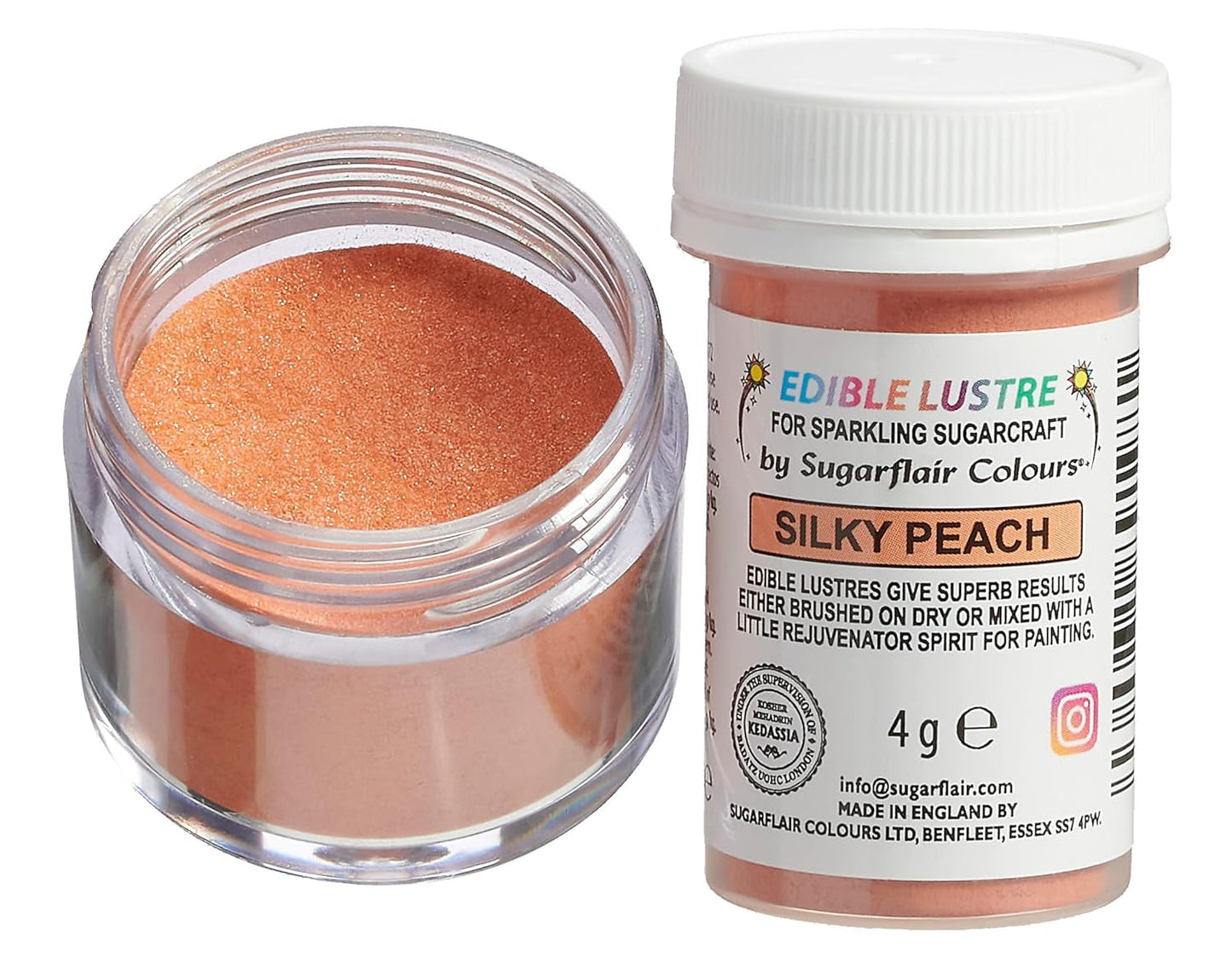 Sugarflair Edible Luster, jedlé třpytky, broskev, 4 gramy Glitter Naty Shop Výchozí název