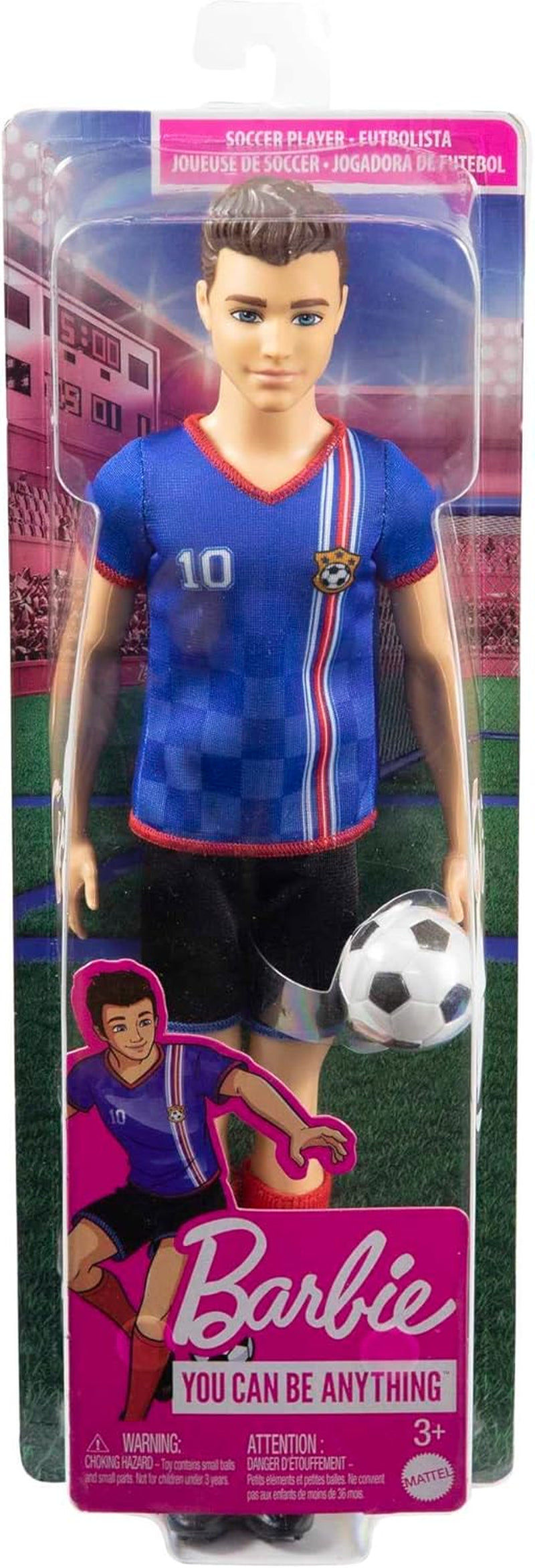 Barbie Série Můžete být čímkoli Panenka Ken Fotbalista Hnědé vlasy Panenka Ken Modré tričko Fotbal 1X Panenka Ken Fotbal Dětský dárek 3 roky staré hračky Hcn15 Naty Shop Dolls